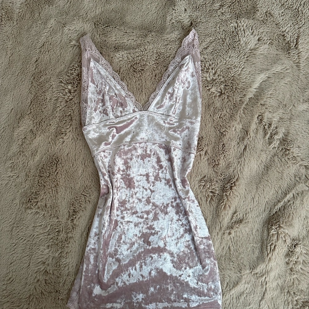 Free People Blush Velvet Mini Dress